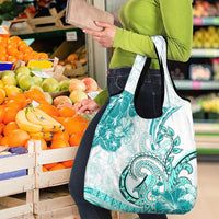 Polynesia Paisley Grocery Bag Mix Teal Polynesian Pattern