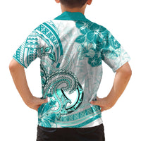 Polynesia Paisley Kid Hawaiian Shirt Mix Teal Polynesian Pattern LT05 - Polynesian Pride