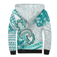 Polynesia Paisley Sherpa Hoodie Mix Teal Polynesian Pattern LT05 - Polynesian Pride