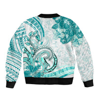 Polynesia Paisley Sleeve Zip Bomber Jacket Mix Teal Polynesian Pattern LT05 - Polynesian Pride