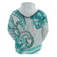 Polynesia Paisley Zip Hoodie Mix Teal Polynesian Pattern LT05 - Polynesian Pride