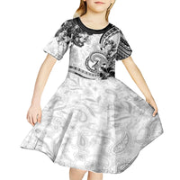 Polynesia Paisley Kid Short Sleeve Dress Mix White Polynesian Pattern LT05 - Polynesian Pride