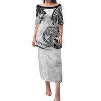Polynesia Paisley Puletasi Mix White Polynesian Pattern LT05 Long Dress White - Polynesian Pride