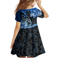 Polynesia Paisley Family Matching Tank Maxi Dress and Hawaiian Shirt Mix Blue Polynesian Pattern LT05 - Polynesian Pride