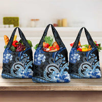 Polynesia Paisley Grocery Bag Mix Blue Polynesian Pattern