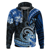 Polynesia Paisley Zip Hoodie Mix Blue Polynesian Pattern LT05 Pullover Hoodie Blue - Polynesian Pride