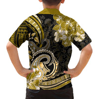Polynesia Paisley Family Matching Tank Maxi Dress and Hawaiian Shirt Mix Gold Polynesian Pattern LT05 - Polynesian Pride