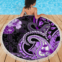 Polynesia Paisley Beach Blanket Mix Purple Polynesian Pattern