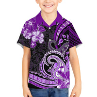Polynesia Paisley Family Matching Off Shoulder Maxi Dress and Hawaiian Shirt Mix Purple Polynesian Pattern LT05 Son's Shirt Purple - Polynesian Pride