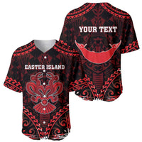 Personalised Easter Island Baseball Jersey Polynesian Pattern Emblem