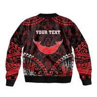 Personalised Easter Island Bomber Jacket Polynesian Pattern Emblem