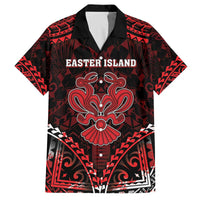 Personalised Easter Island Family Matching Off The Shoulder Long Sleeve Dress and Hawaiian Shirt Polynesian Pattern Emblem LT05 Dad's Shirt - Short Sleeve Black - Polynesian Pride