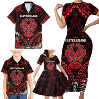 Personalised Easter Island Family Matching Short Sleeve Bodycon Dress and Hawaiian Shirt Polynesian Pattern Emblem LT05 - Polynesian Pride