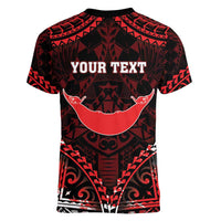 Personalised Easter Island Women V-Neck T-Shirt Polynesian Pattern Emblem