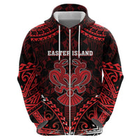 Personalised Easter Island Zip Hoodie Polynesian Pattern Emblem LT05 - Polynesian Pride