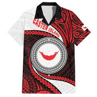 Easter Island Family Matching Short Sleeve Bodycon Dress and Hawaiian Shirt Moai Statues Polynesian Style LT05 Dad's Shirt - Short Sleeve Red - Polynesian Pride