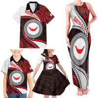Easter Island Family Matching Tank Maxi Dress and Hawaiian Shirt Moai Statues Polynesian Style