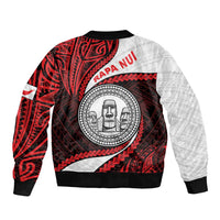 Easter Island Sleeve Zip Bomber Jacket Moai Statues Polynesian Style LT05 - Polynesian Pride