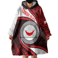 Easter Island Wearable Blanket Hoodie Moai Statues Polynesian Style