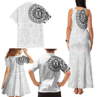 New Zealand Aotearoa Family Matching Tank Maxi Dress and Hawaiian Shirt Maori Te Mata O Rongokako