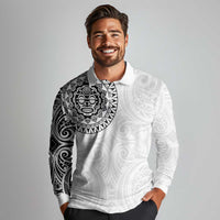 New Zealand Aotearoa Long Sleeve Polo Shirt Maori Te Mata O Rongokako