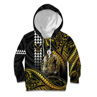 Hawaii Kuhio The Citizen Prince Kid Hoodie Gold Polynesian Tribal Tattoo