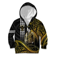 Hawaii Kuhio The Citizen Prince Kid Hoodie Gold Polynesian Tribal Tattoo