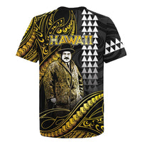 Hawaii Kuhio The Citizen Prince Rugby Jersey Gold Polynesian Tribal Tattoo LT05 - Polynesian Pride
