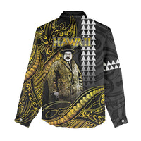 Hawaii Kuhio The Citizen Prince Women Casual Shirt Gold Polynesian Tribal Tattoo