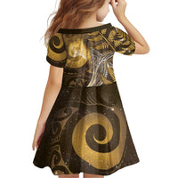 New Zealand Matariki Family Matching Off Shoulder Maxi Dress and Hawaiian Shirt Maori Koru With Humpback Whale Gold