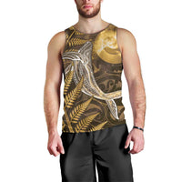 New Zealand Matariki Men Tank Top Maori Koru With Humpback Whale Gold LT05 - Polynesian Pride