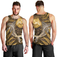 New Zealand Matariki Men Tank Top Maori Koru With Humpback Whale Gold LT05 - Polynesian Pride