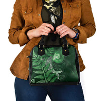 New Zealand Matariki Shoulder Handbag Maori Koru With Humpback Whale Green LT05 - Polynesian Pride