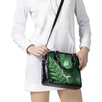 New Zealand Matariki Shoulder Handbag Maori Koru With Humpback Whale Green LT05 - Polynesian Pride