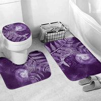 New Zealand Matariki Bathroom Set Maori Koru With Humpback Whale Purple LT05 Mat Set Only (3 pcs) One Size Purple - Polynesian Pride