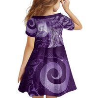 New Zealand Matariki Family Matching Tank Maxi Dress and Hawaiian Shirt Maori Koru With Humpback Whale Purple LT05 - Polynesian Pride