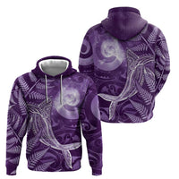 New Zealand Matariki Hoodie Maori Koru With Humpback Whale Purple