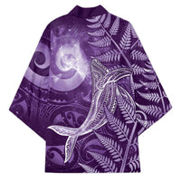New Zealand Matariki Kimono Maori Koru With Humpback Whale Purple