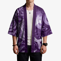 New Zealand Matariki Kimono Maori Koru With Humpback Whale Purple
