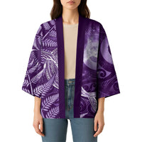 New Zealand Matariki Kimono Maori Koru With Humpback Whale Purple