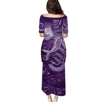 New Zealand Matariki Puletasi Maori Koru With Humpback Whale Purple LT05 - Polynesian Pride