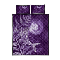 New Zealand Matariki Quilt Bed Set Maori Koru With Humpback Whale Purple LT05 - Polynesian Pride