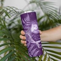 New Zealand Matariki Skinny Tumbler Maori Koru With Humpback Whale Purple