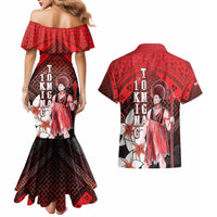 The First King Of Tonga Couples Matching Mermaid Dress and Hawaiian Shirt Tongan Pride