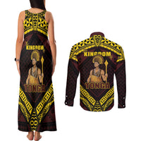 Tonga First King Couples Matching Tank Maxi Dress and Long Sleeve Button Shirt Ahoeitu Know Your Roots