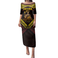 Tonga First King Family Matching Puletasi and Hawaiian Shirt Ahoeitu Know Your Roots LT05 Mom's Dress Maroon - Polynesian Pride