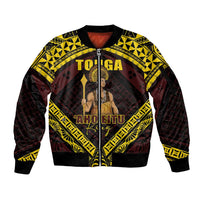 Tonga First King Sleeve Zip Bomber Jacket Ahoeitu Know Your Roots LT05 Unisex Maroon - Polynesian Pride
