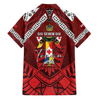 Tonga Emancipation Day Family Matching Off The Shoulder Long Sleeve Dress and Hawaiian Shirt Tongan Kupesi Pattern