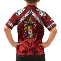 Tonga Emancipation Day Family Matching Off Shoulder Maxi Dress and Hawaiian Shirt Tongan Kupesi Pattern