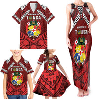 Tonga Emancipation Day Family Matching Tank Maxi Dress and Hawaiian Shirt Tongan Kupesi Pattern